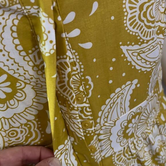 Boden Mimosa Yellow Paisley Garden Leila Shirt Dress 12 - Picture 6 of 12